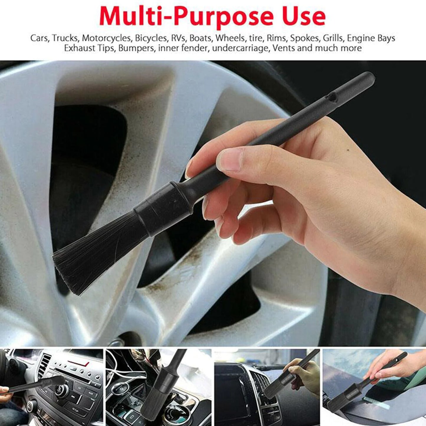 5PC Car Detailing Brush Kit Interior & Exterior